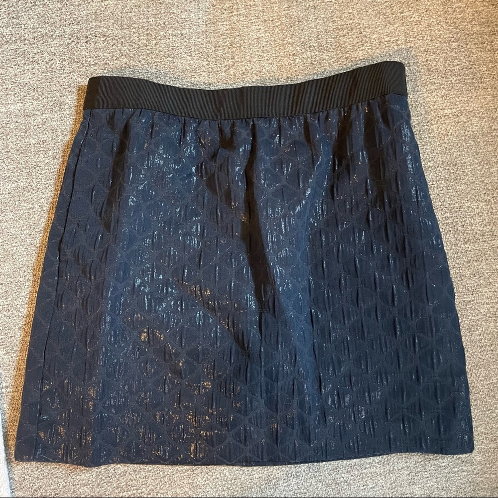 LOFT- dark blue metallic skirt